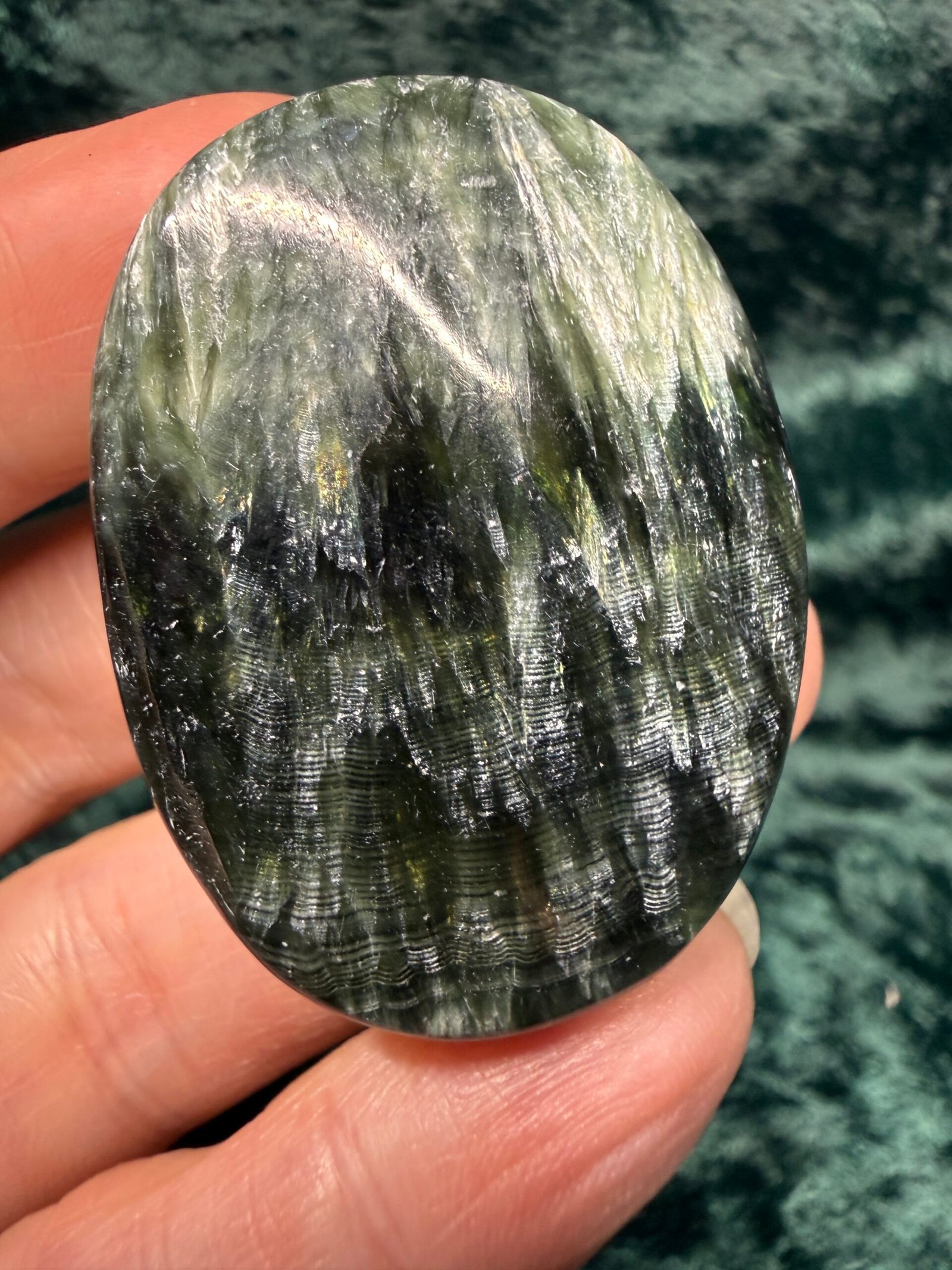Seraphinite Palm Stone