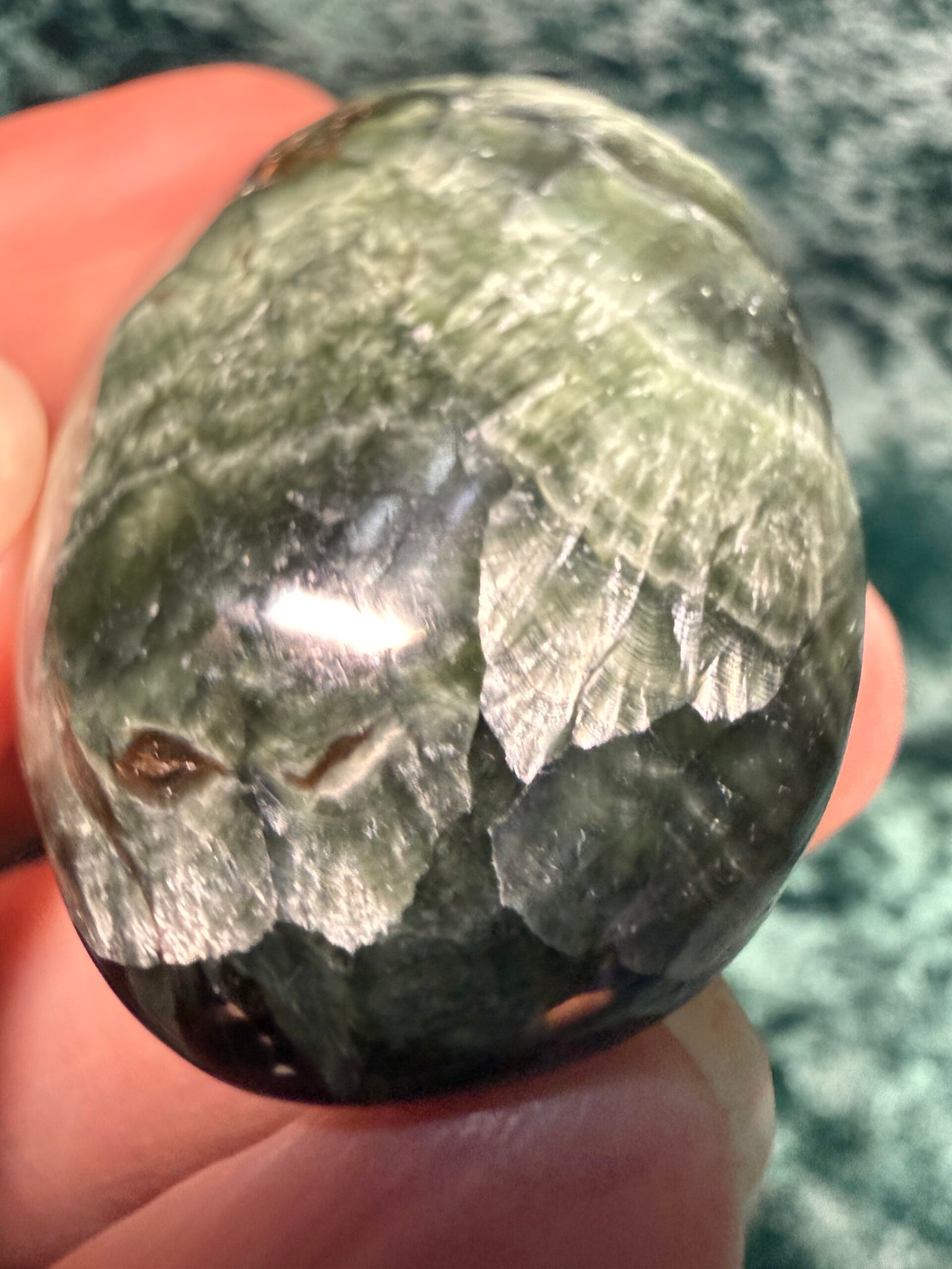 Seraphinite Palm Stone