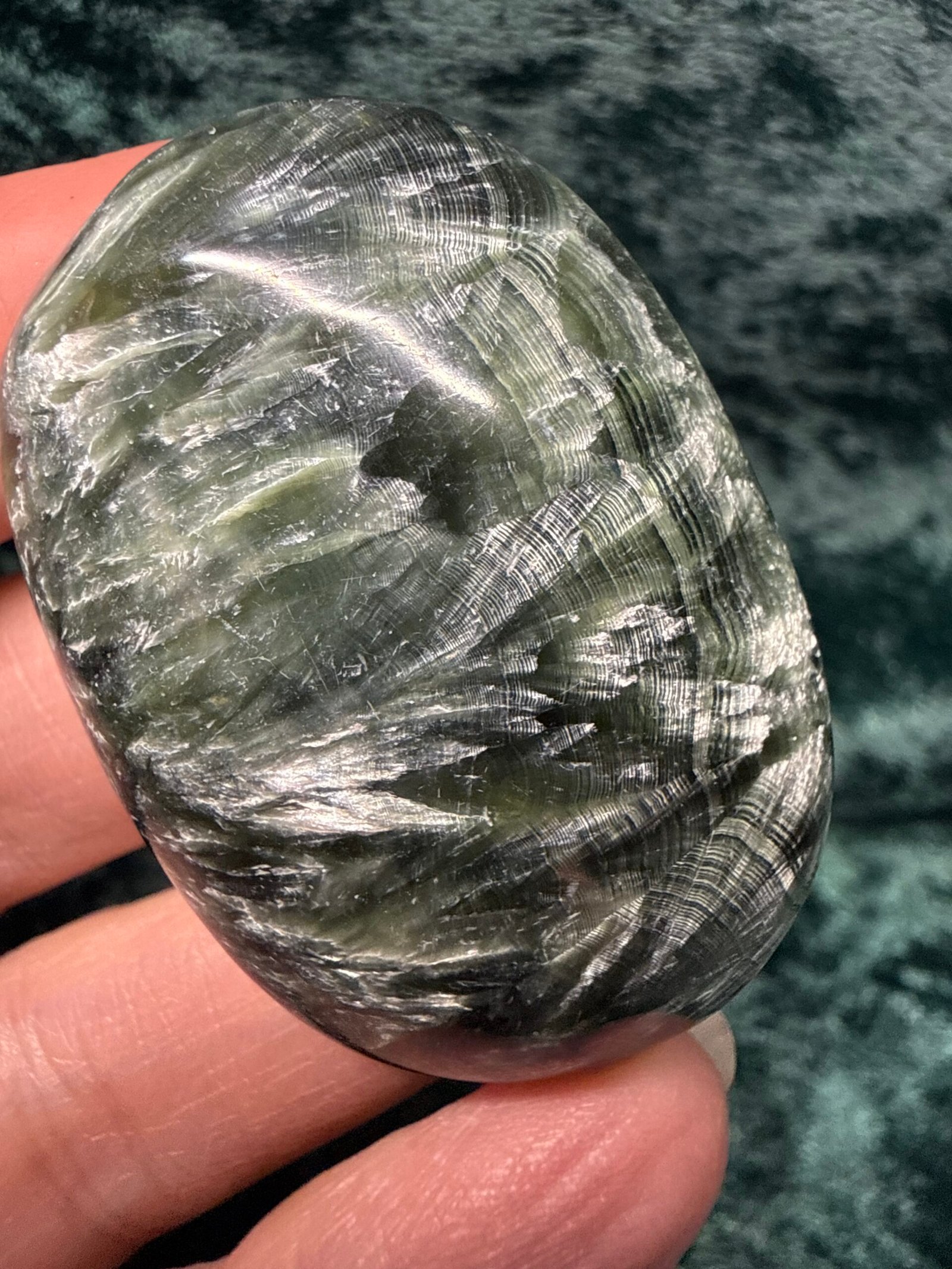 Seraphinite Palm Stone
