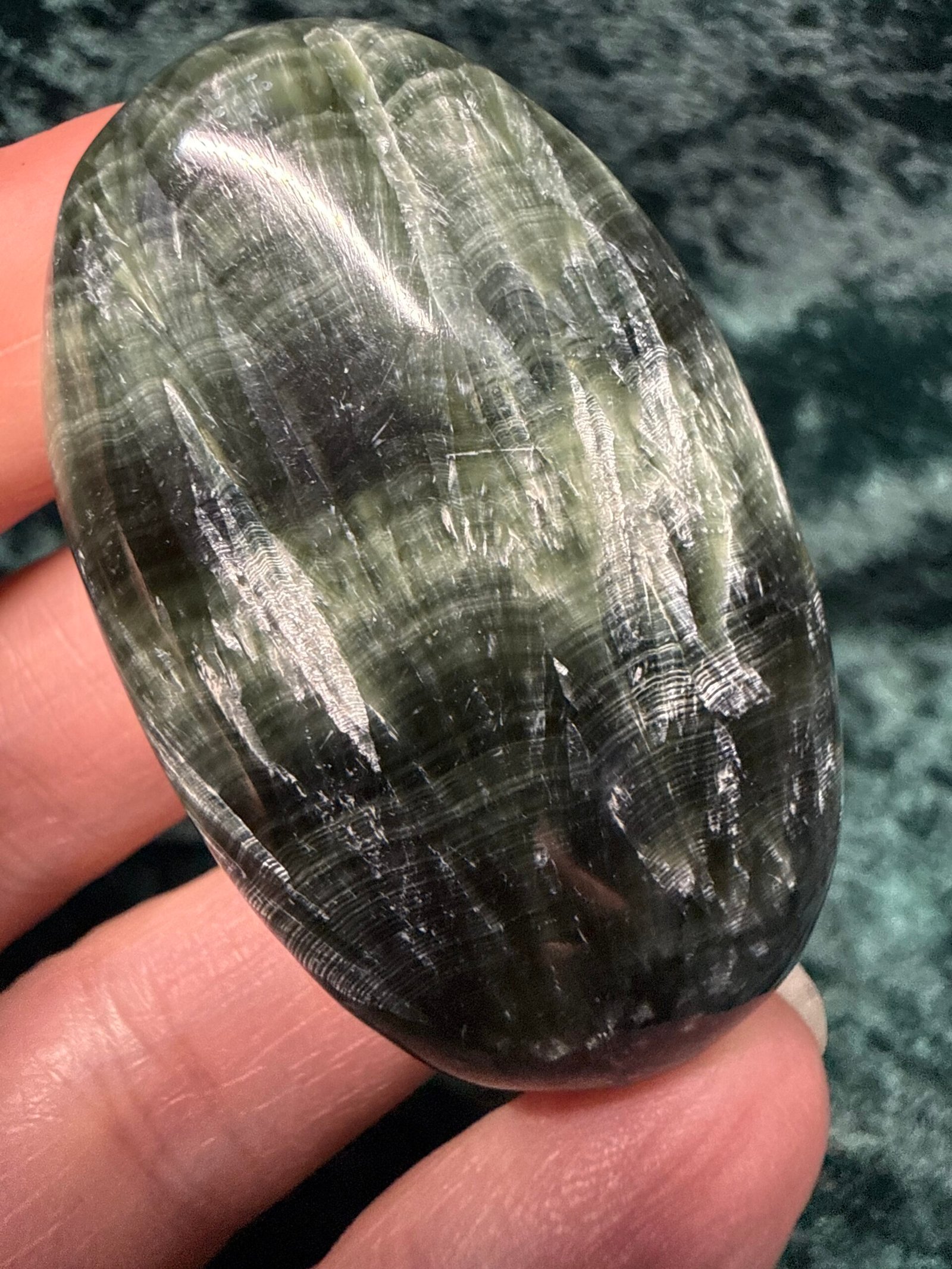 Seraphinite Palm Stone