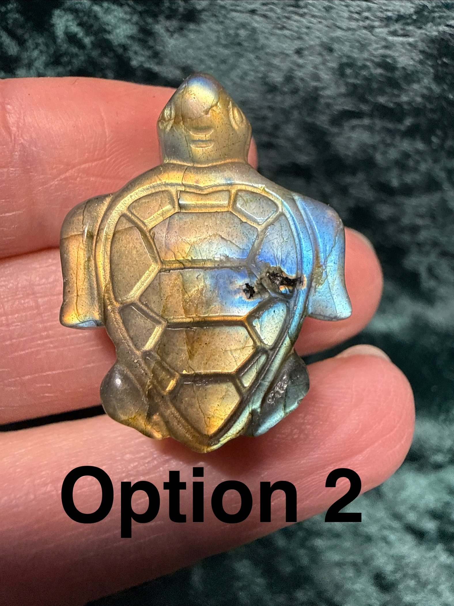 Labradorite Turtle Carving