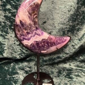 Chevron Amethyst Moon on Custom Stand
