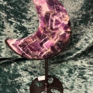 Chevron Amethyst Moon on Custom Stand