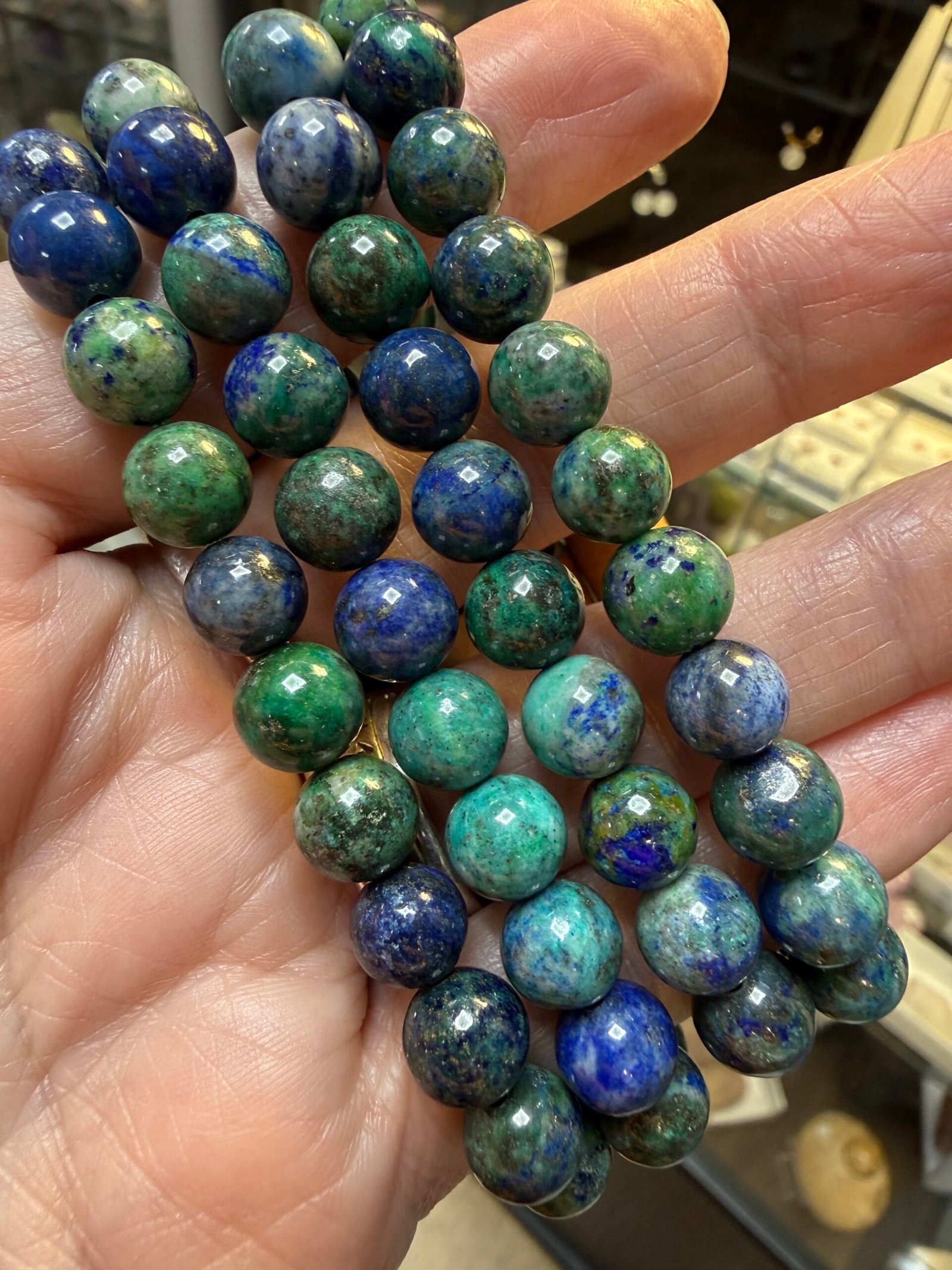 Azurite 8mm Bead Bracelet