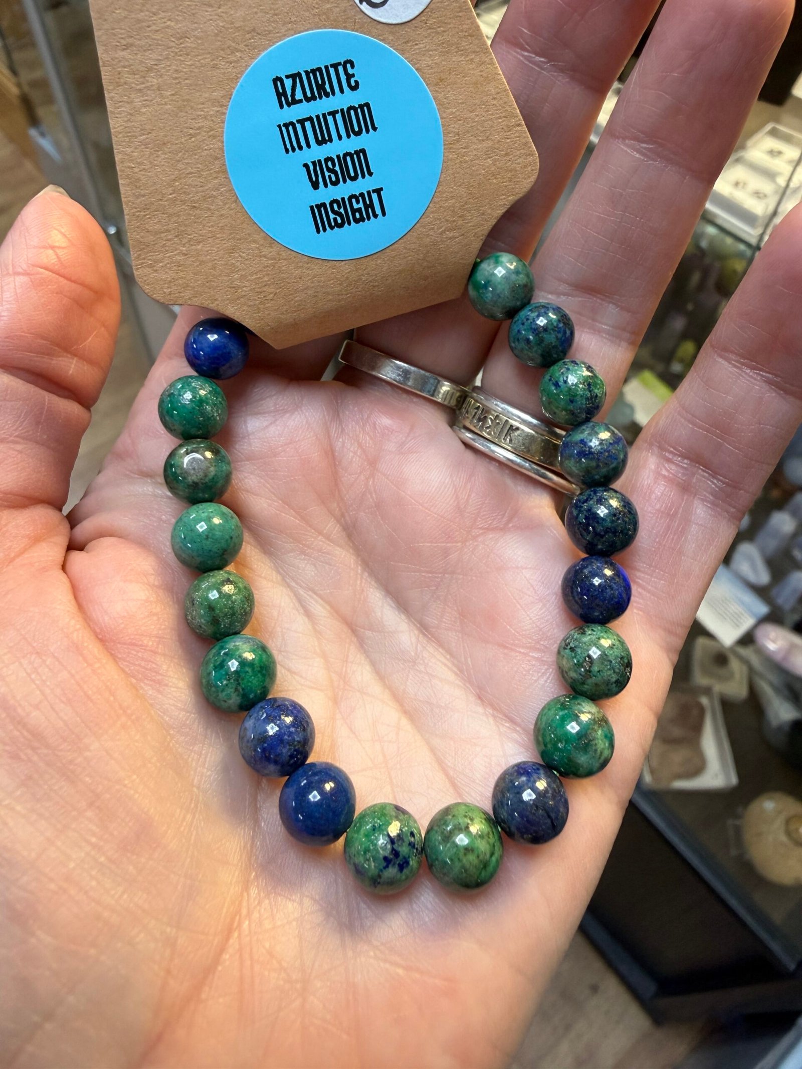 Azurite 8mm Bead Bracelet - Image 3