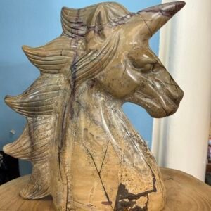 Picture Jasper Unicorn Head Carving