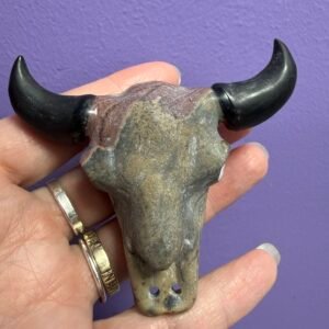 Picture Jasper Steer Skull Carving