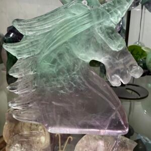 Fluorite Unicorn Head Carving