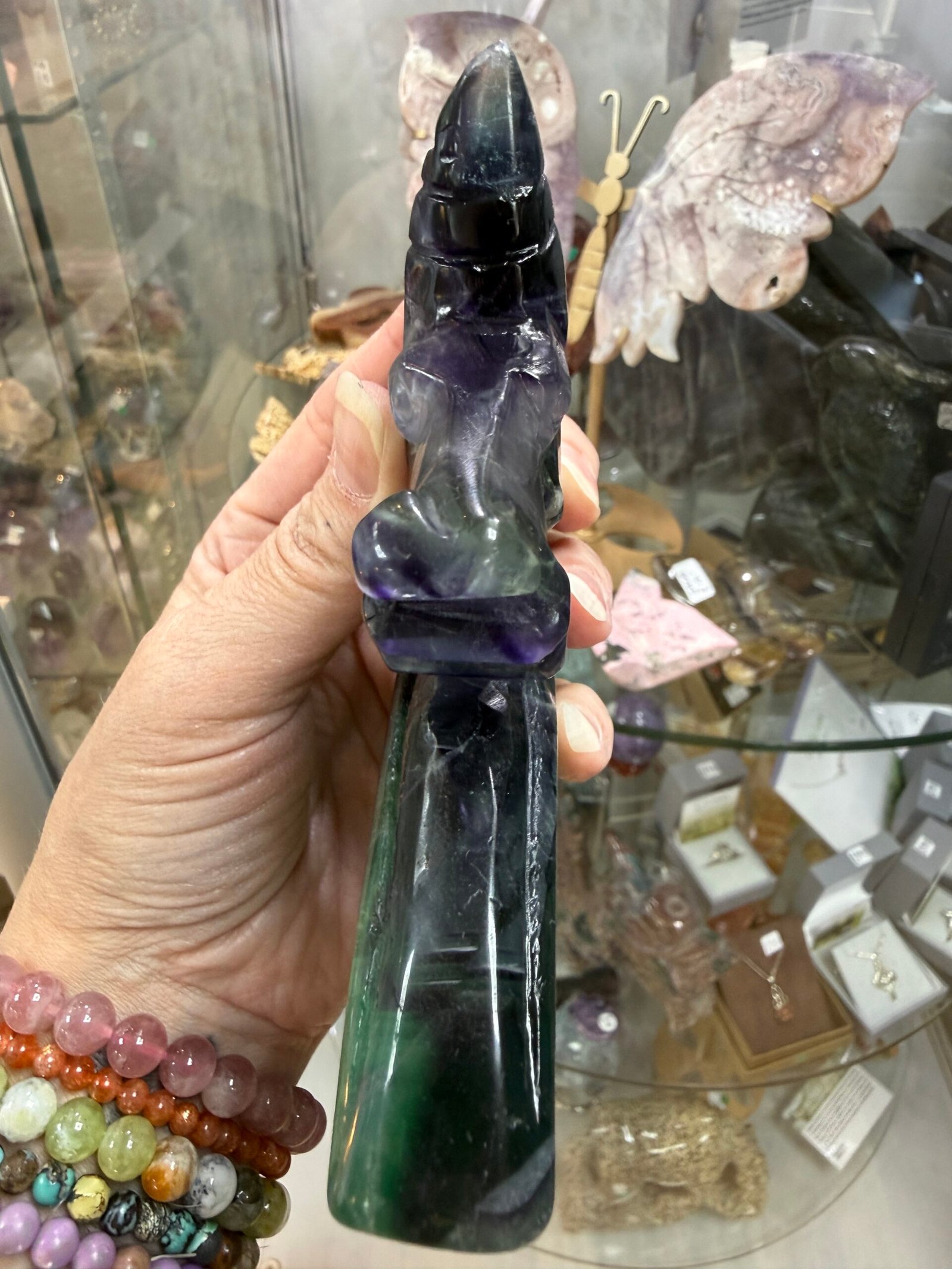 Rainbow Fluorite Unicorn Head Carving - Image 4