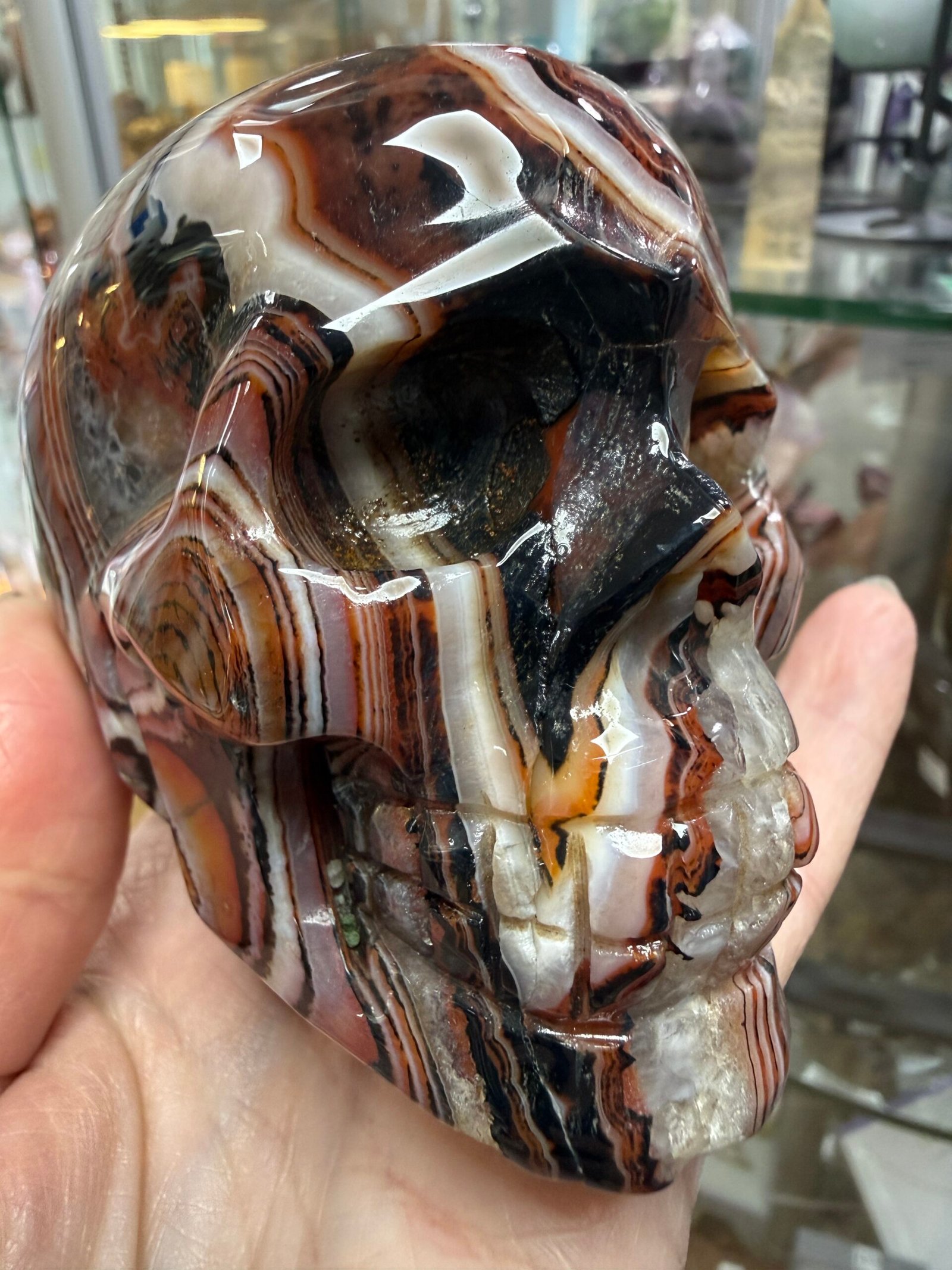 Sardonyx Skull Carving