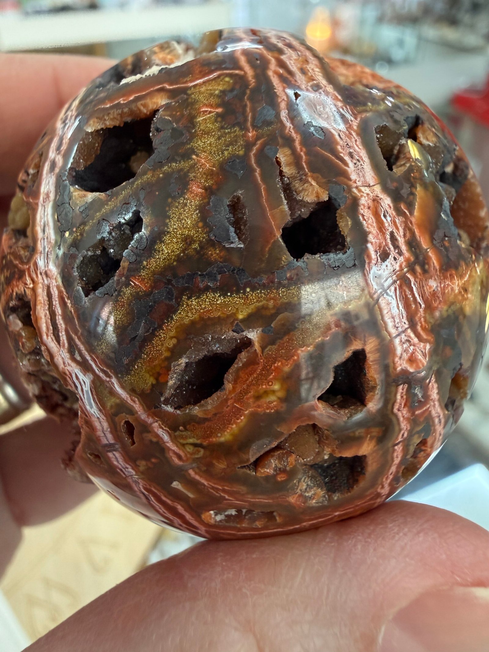 Orbicular Ocean Jasper Sphere - Image 14