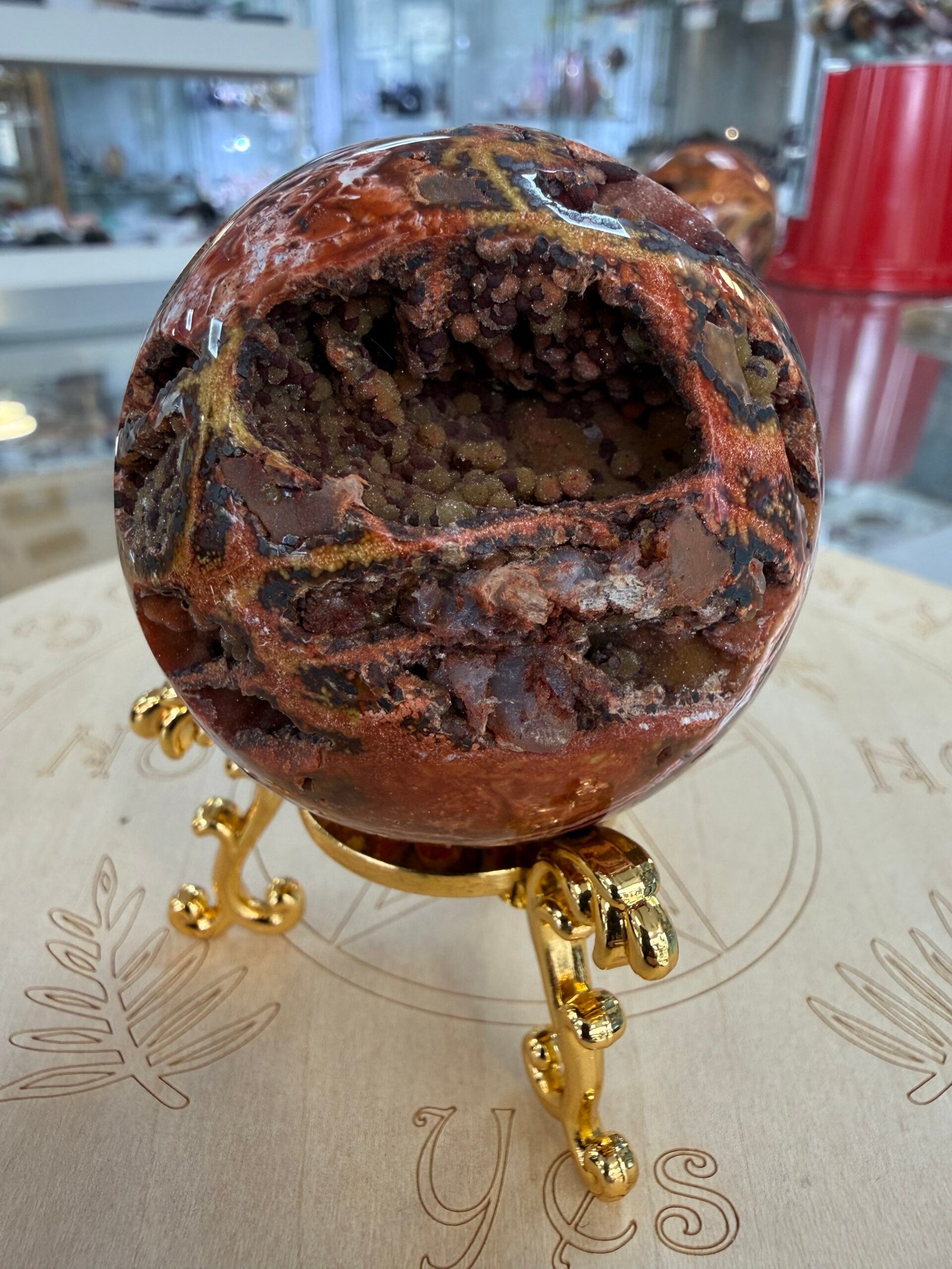 Orbicular Ocean Jasper Sphere