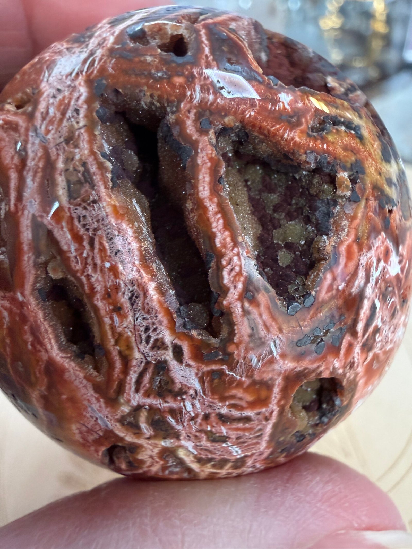 Orbicular Ocean Jasper Sphere - Image 7