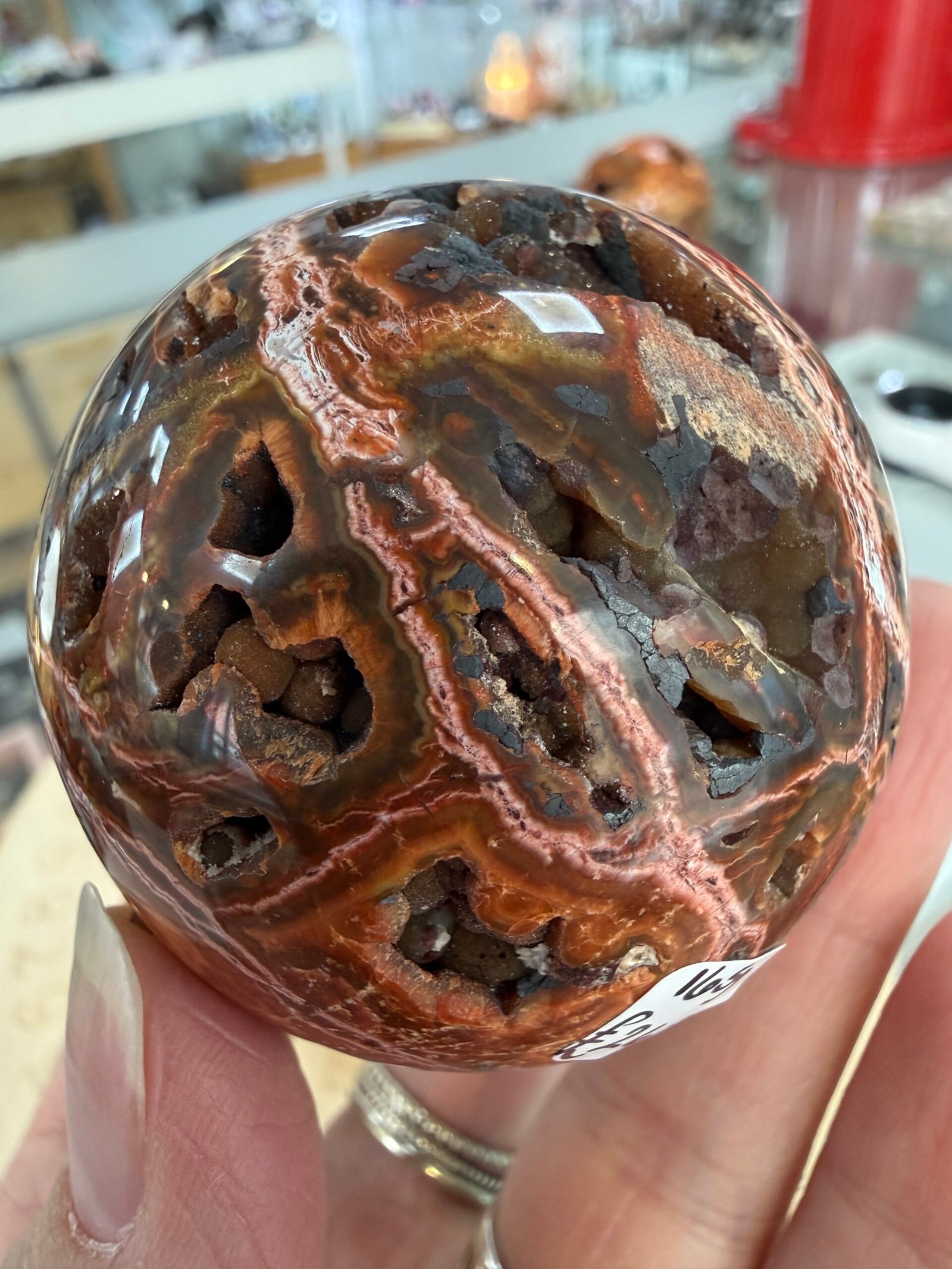 Orbicular Ocean Jasper Sphere - Image 12