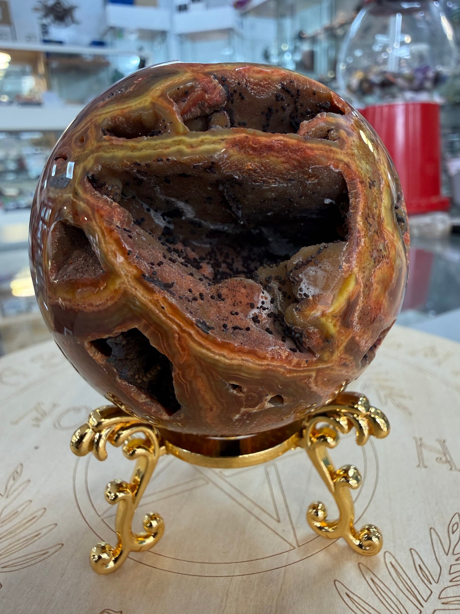 Orbicular Ocean Jasper Sphere