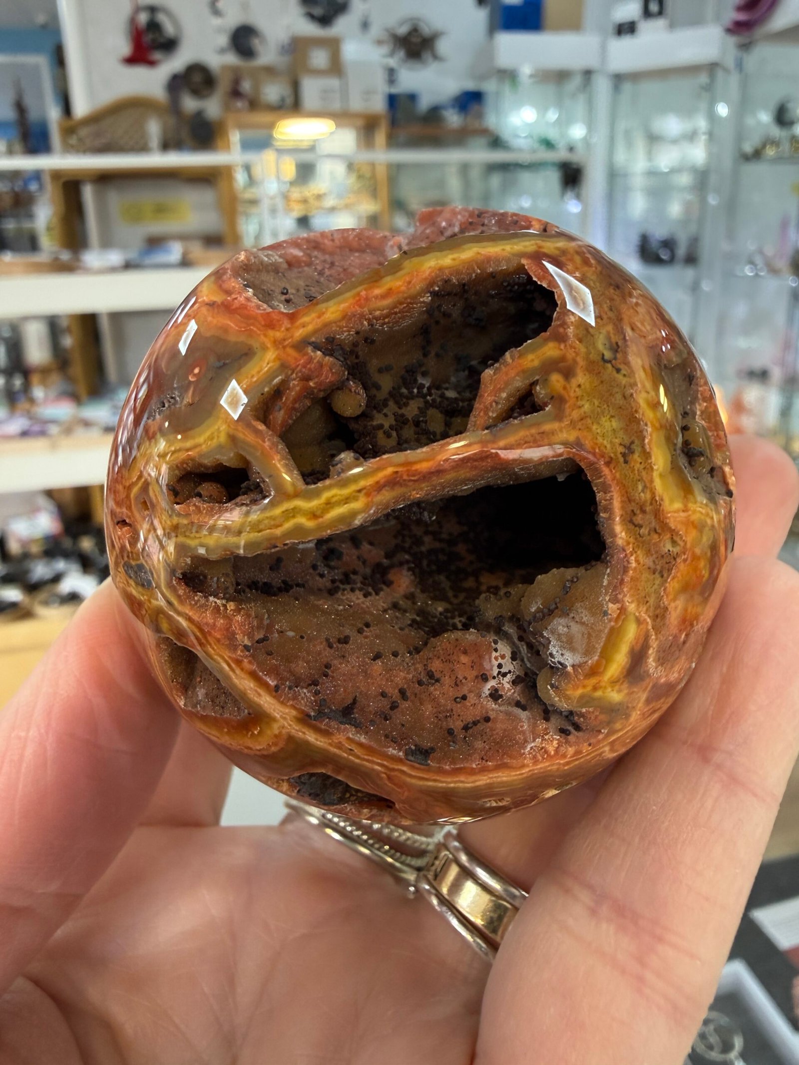 Orbicular Ocean Jasper Sphere - Image 11