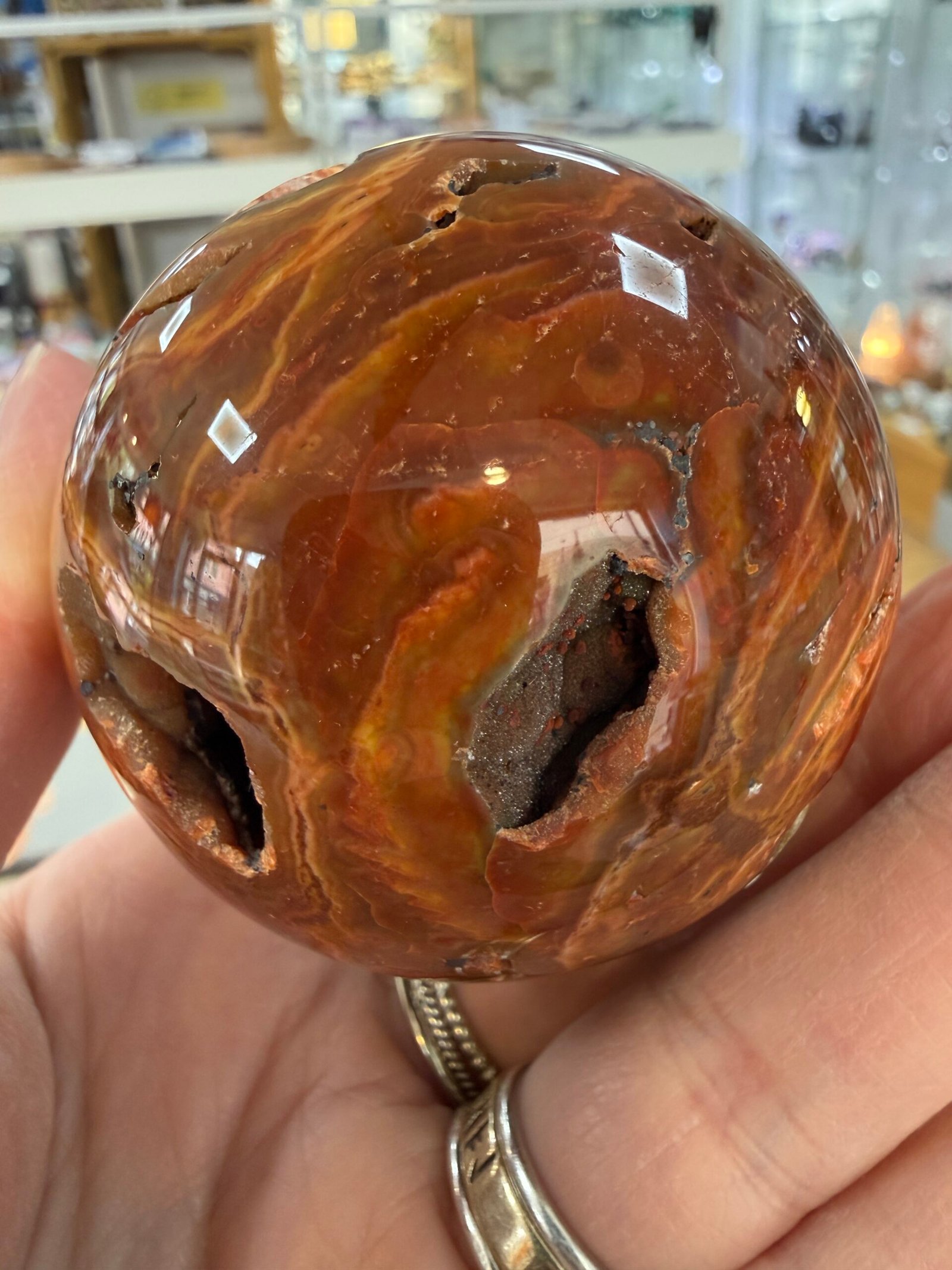 Orbicular Ocean Jasper Sphere - Image 12