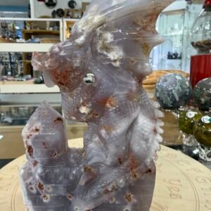 Flower Agate Dragon Carving
