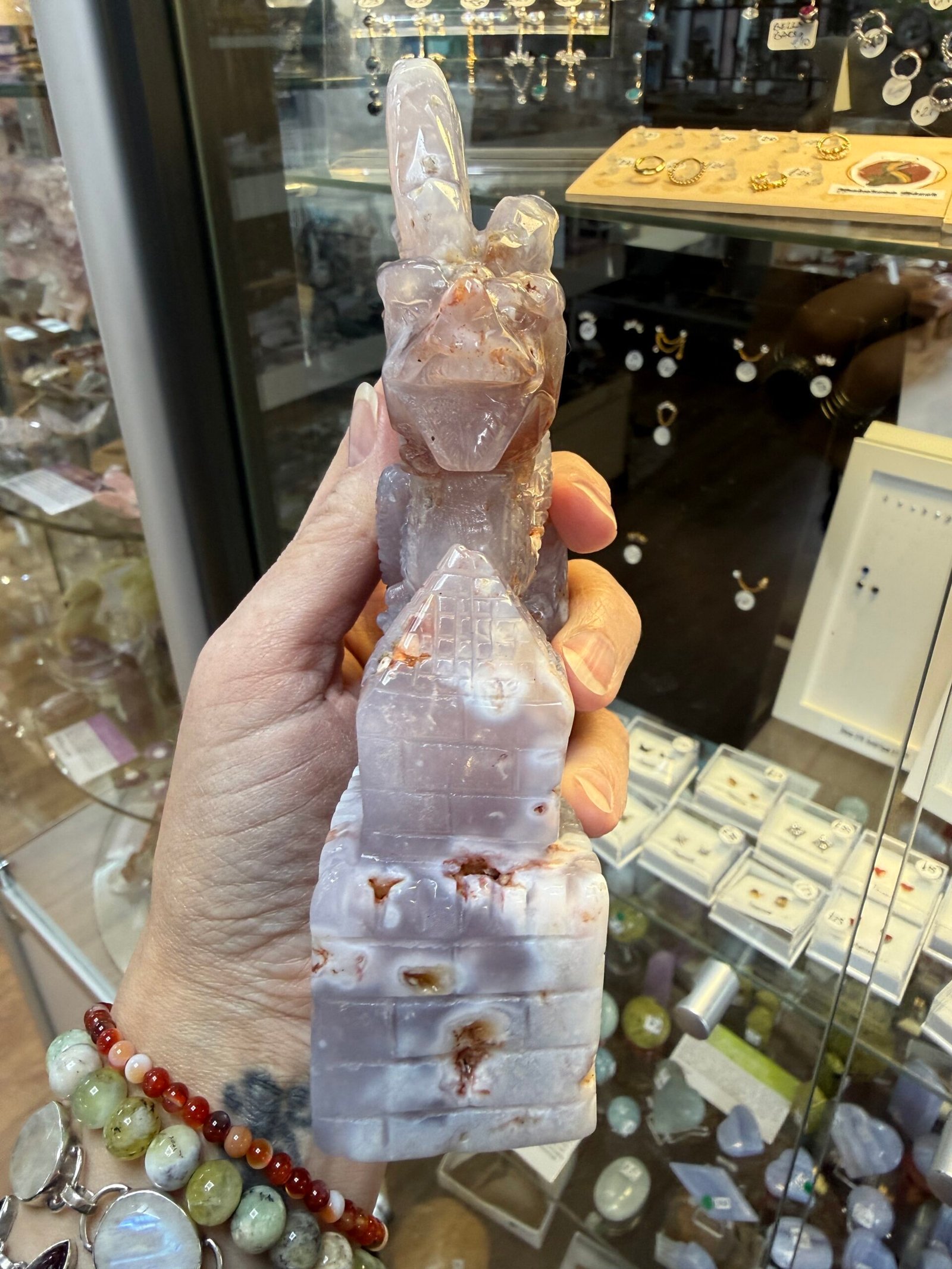 Flower Agate Dragon Carving - Image 7
