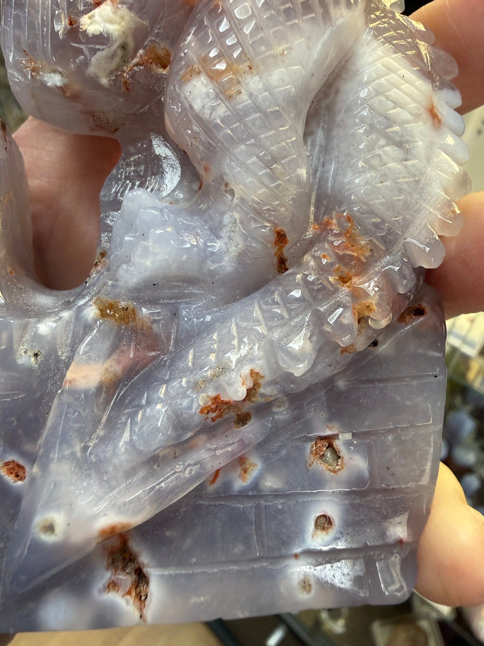 Flower Agate Dragon Carving - Image 9