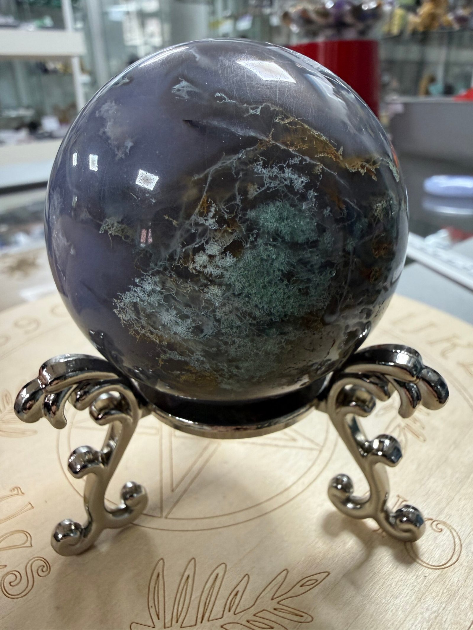 Moss Agate Sphere - Image 2