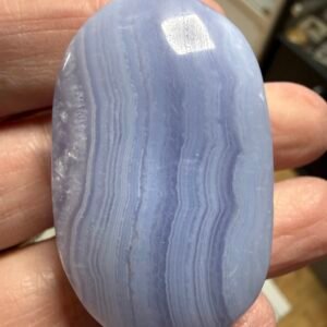 Blue Lace Agate Palm Stone