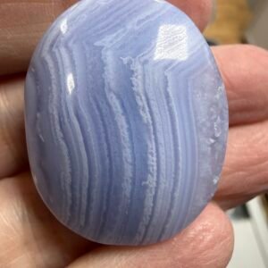 Blue Lace Agate Palm Stone