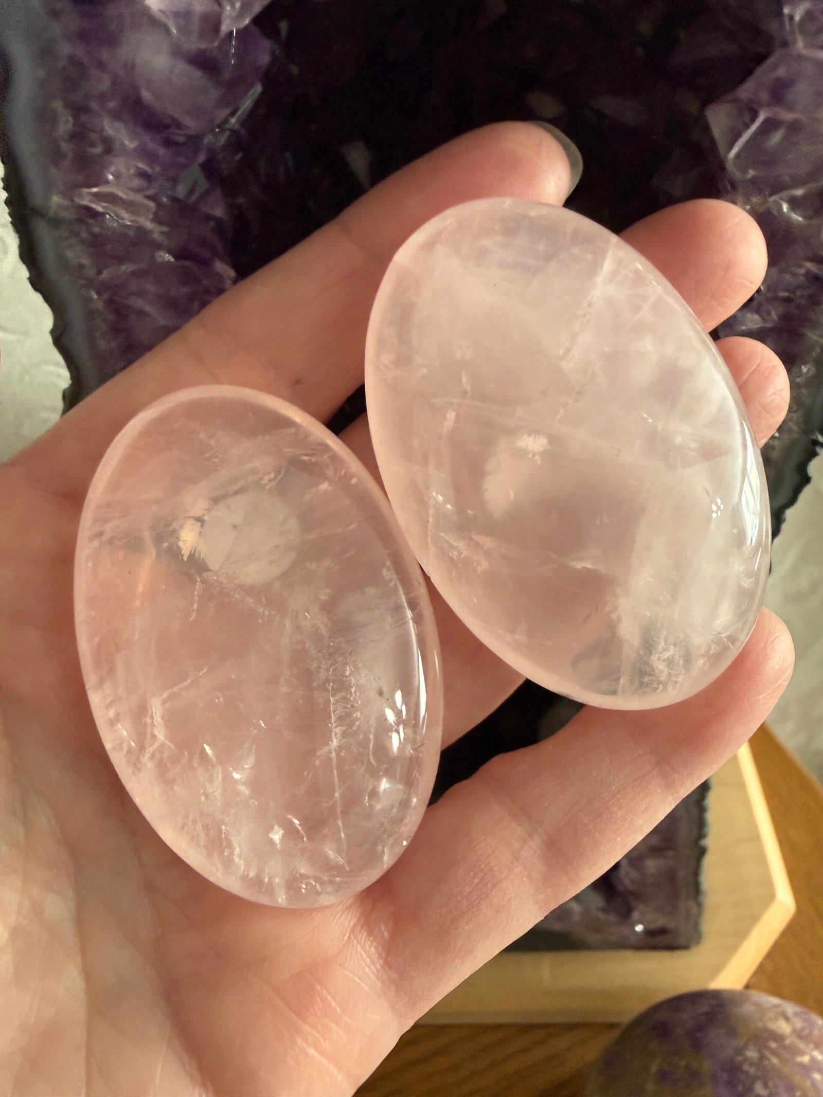 Rose Quartz Palm Stone - Image 4