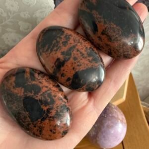 Mahogany Obsidian Palm Stone