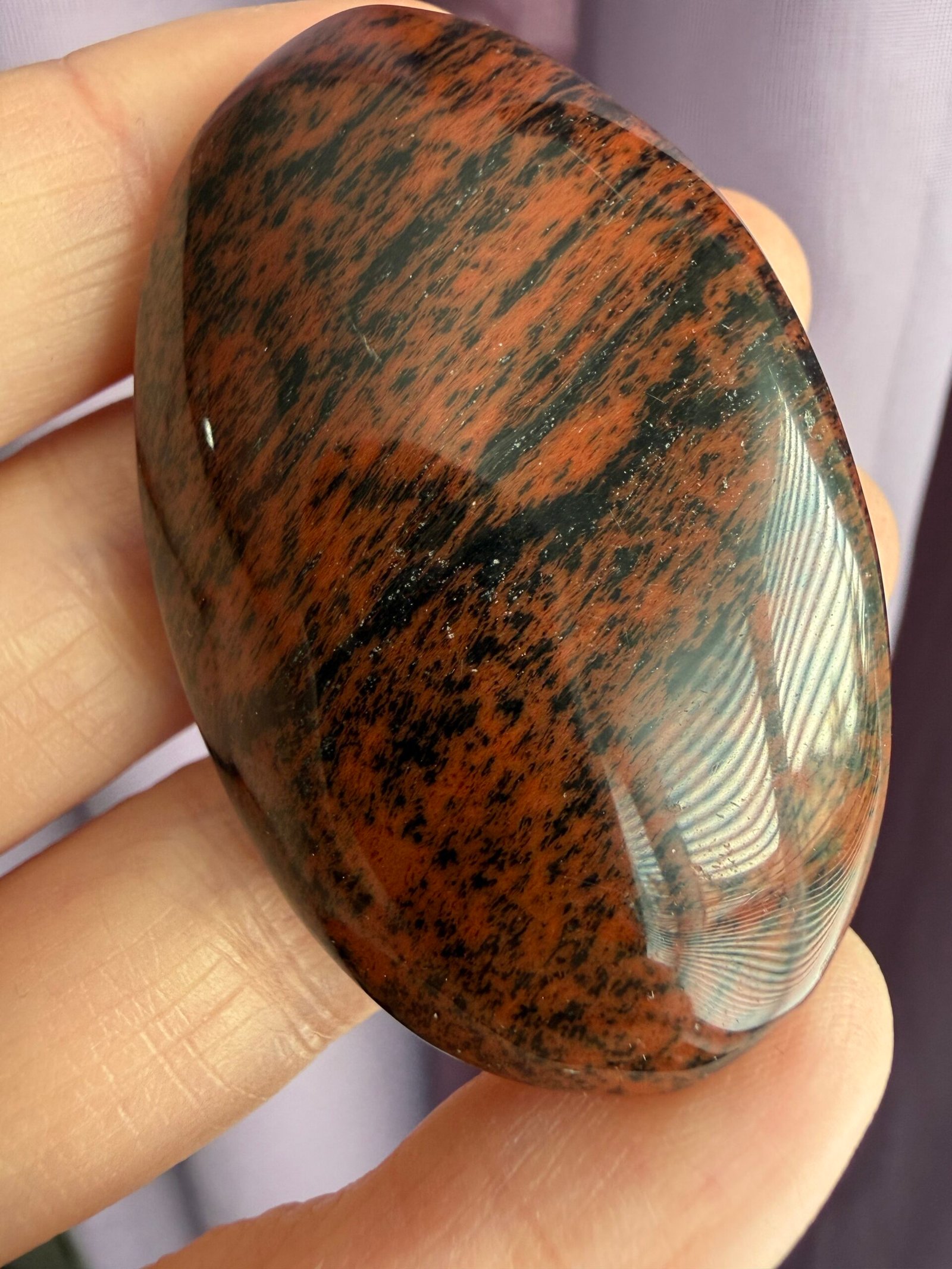 Mahogany Obsidian Palm Stone - Image 4