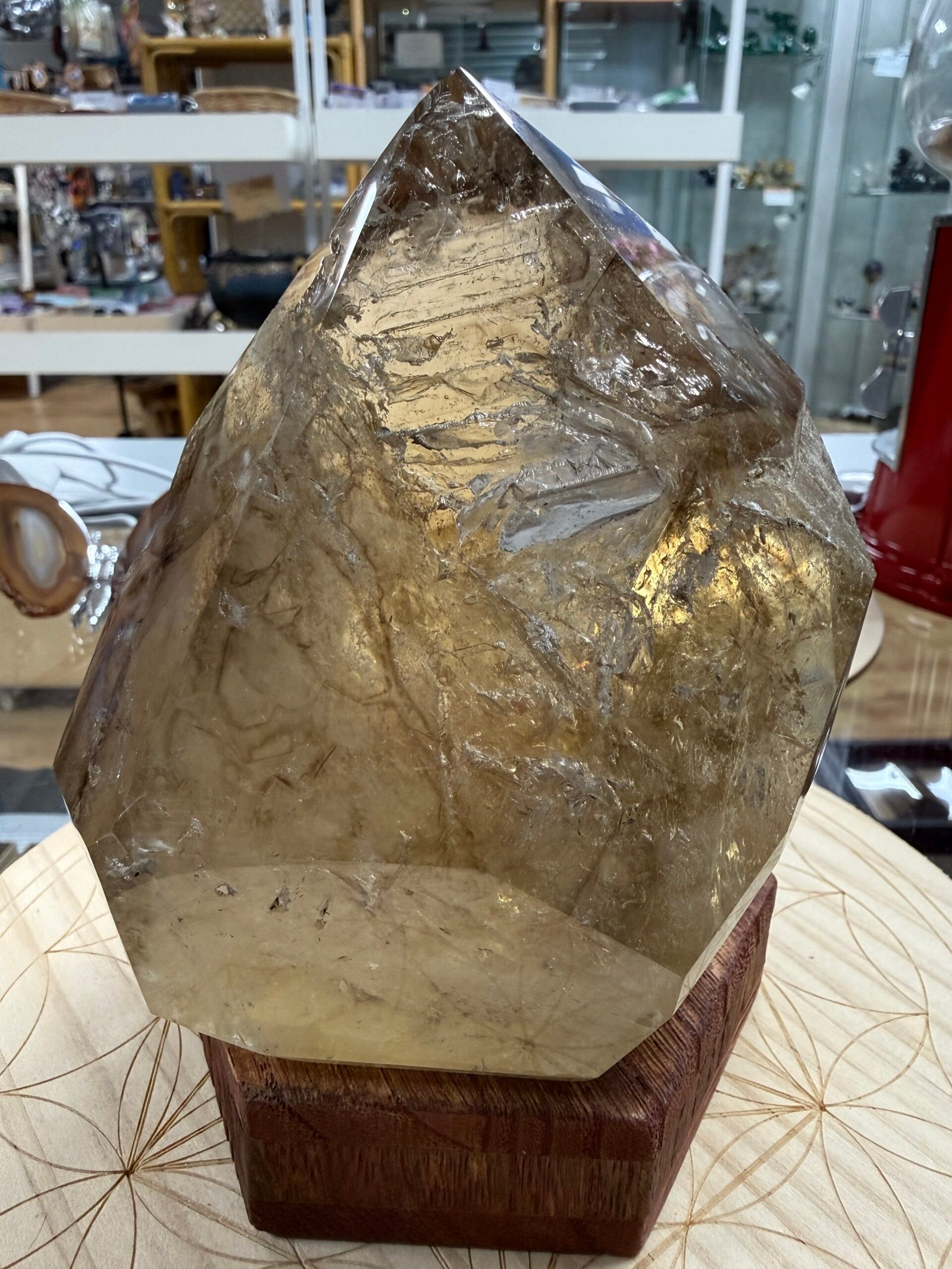 Large Natural Brazilian Polished Elestial Citrine Freeform