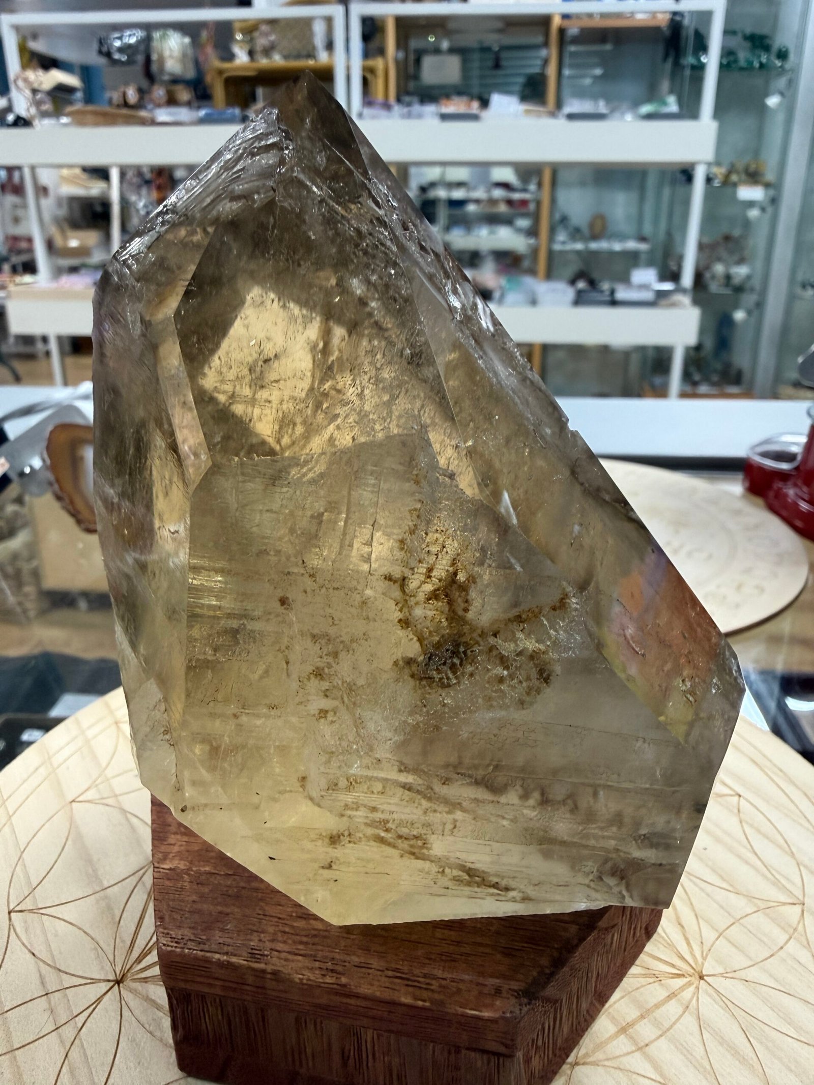 Large Natural Brazilian Polished Elestial Citrine Freeform - Image 14