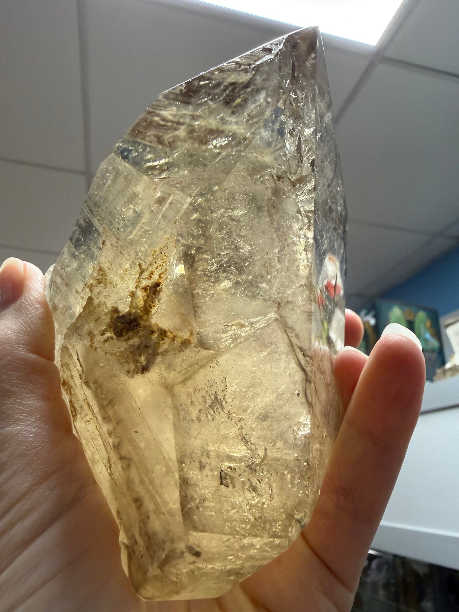 Large Natural Brazilian Polished Elestial Citrine Freeform - Image 11