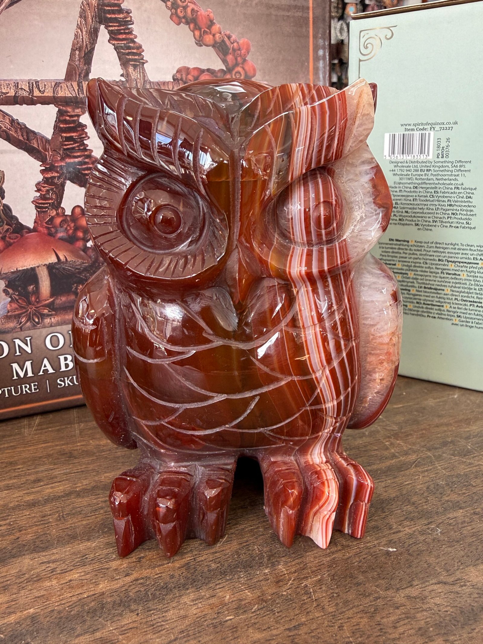 Carnelian Owl Carving