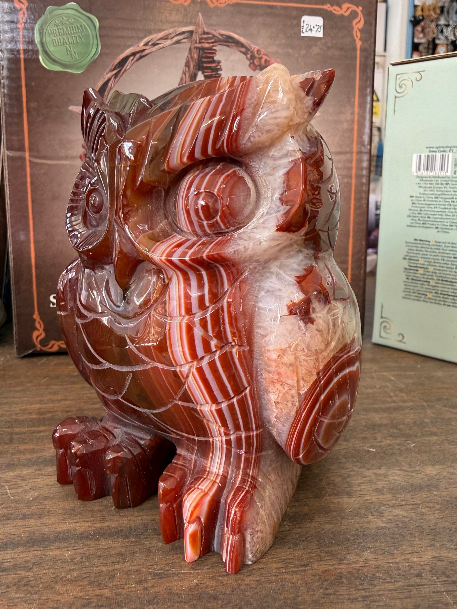 Carnelian Owl Carving - Image 2