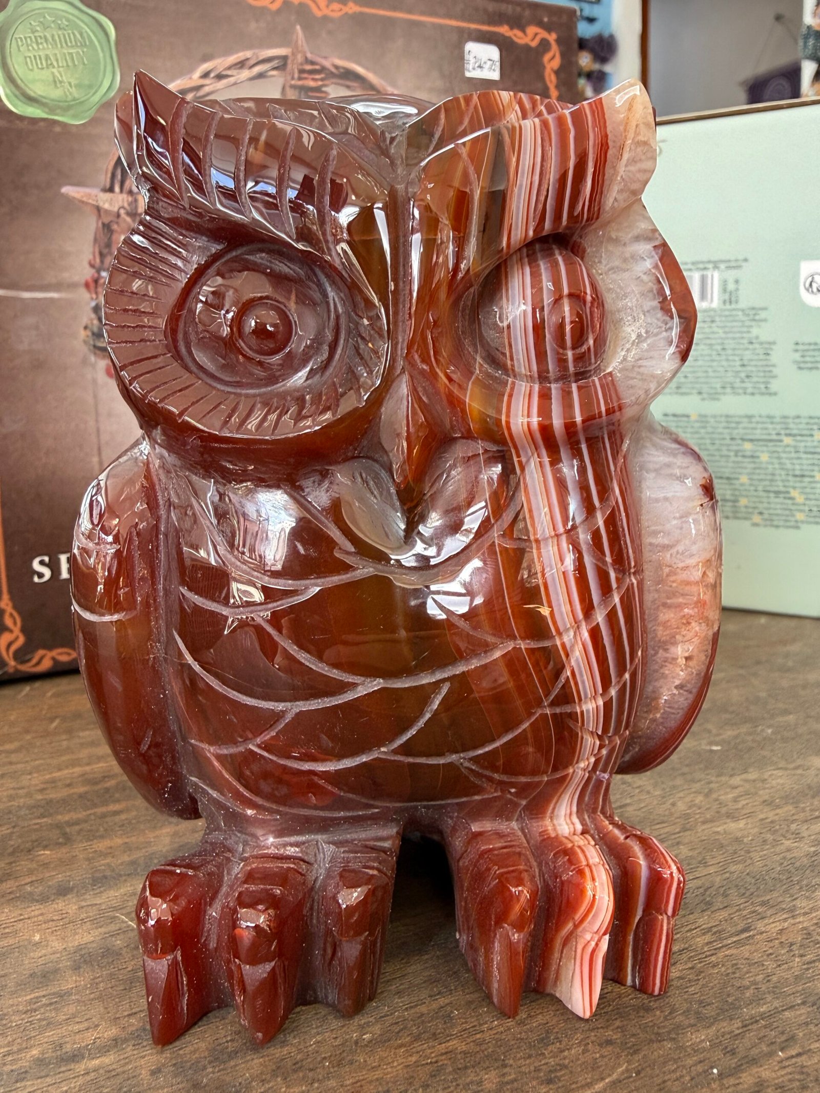 Carnelian Owl Carving - Image 6