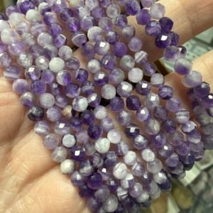 Faceted Bead Chevron Amethyst Bracelet
