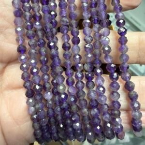 Faceted Amethyst Bead Bracelet