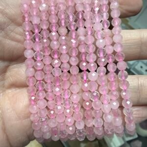 Faceted Bead Rose Quartz Bracelet