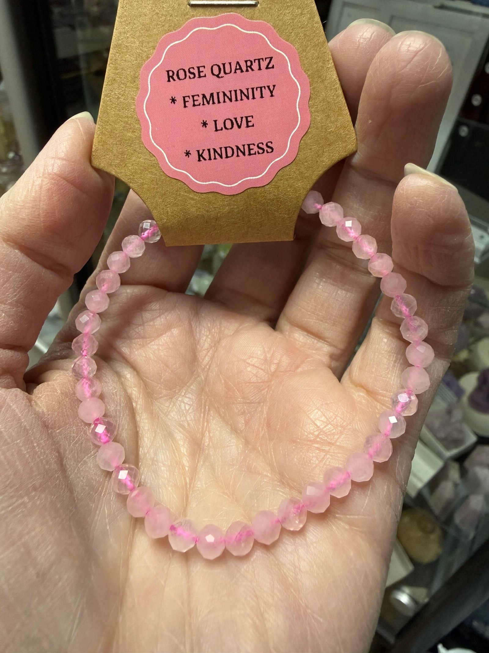 Faceted Bead Rose Quartz Bracelet - Image 2