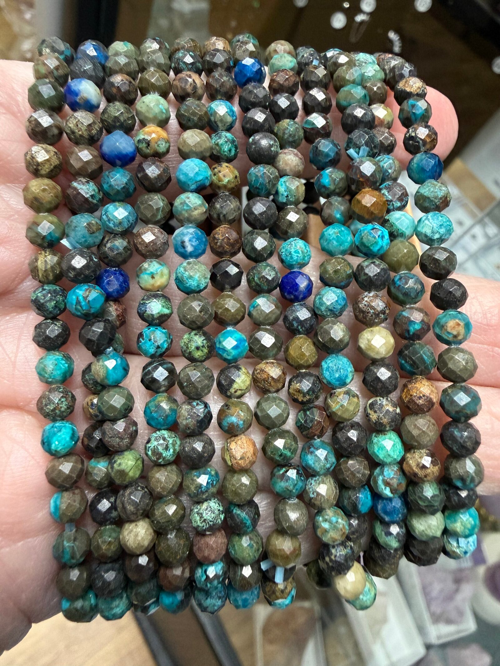 Faceted Chrysocolla Bead Bracelet - Image 2