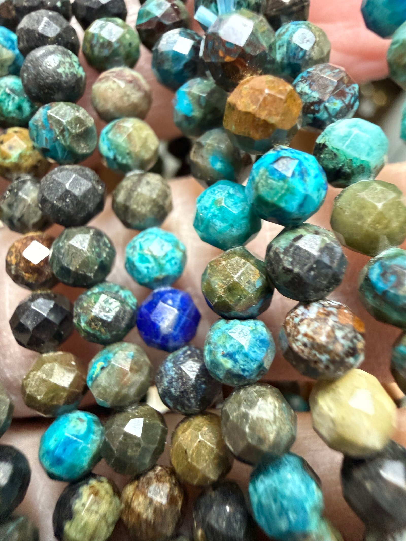 Faceted Chrysocolla Bead Bracelet
