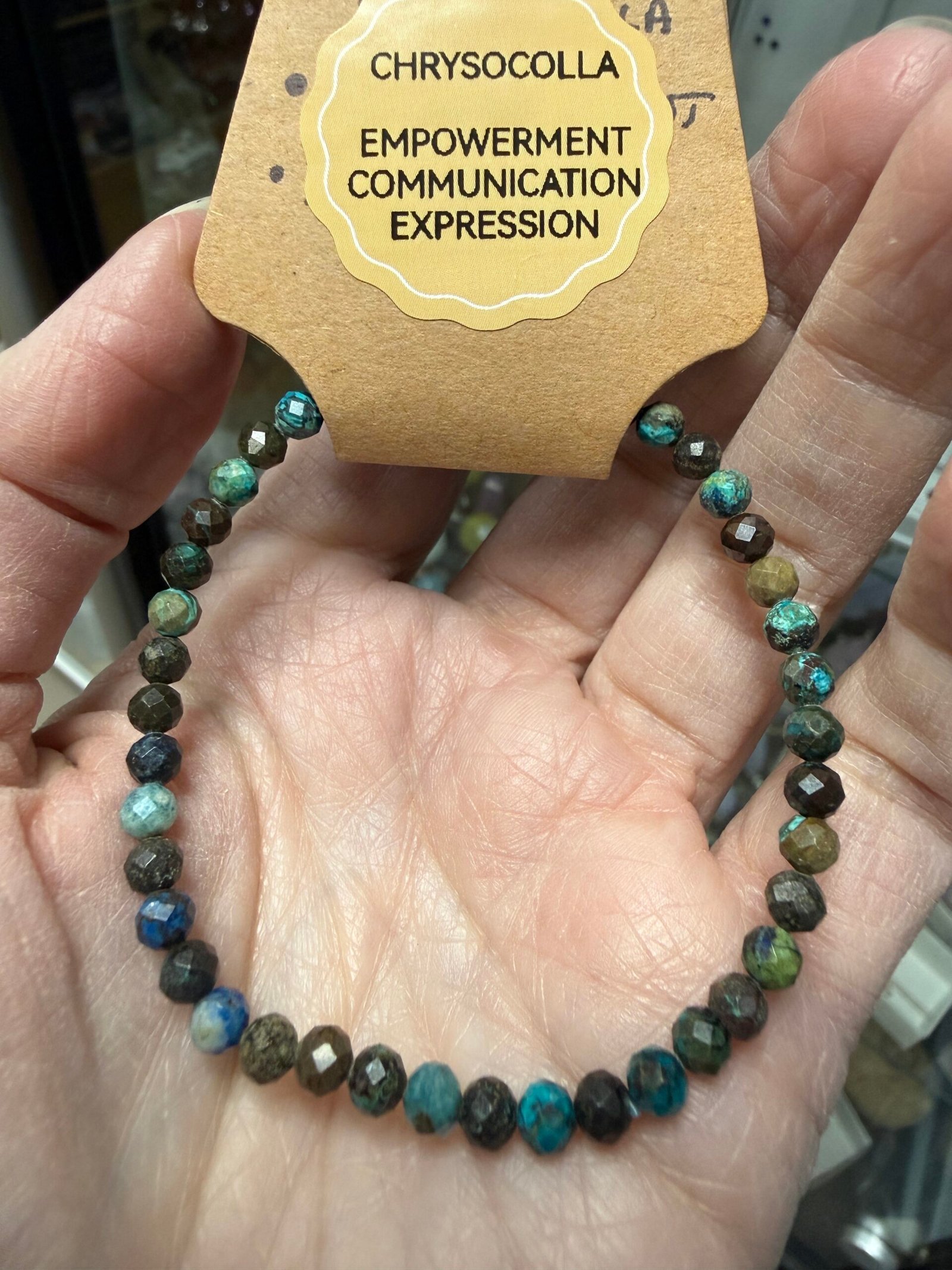 Faceted Chrysocolla Bead Bracelet - Image 3