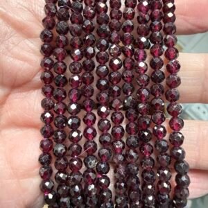 Faceted Garnet Bead Bracelet
