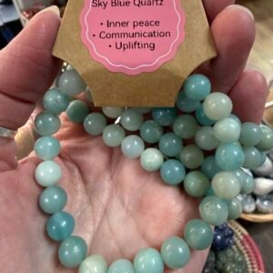 Sky Blue Quartz Bead Bracelet