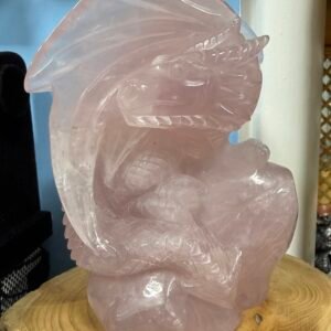 Large Rose Quartz Dragon Carving