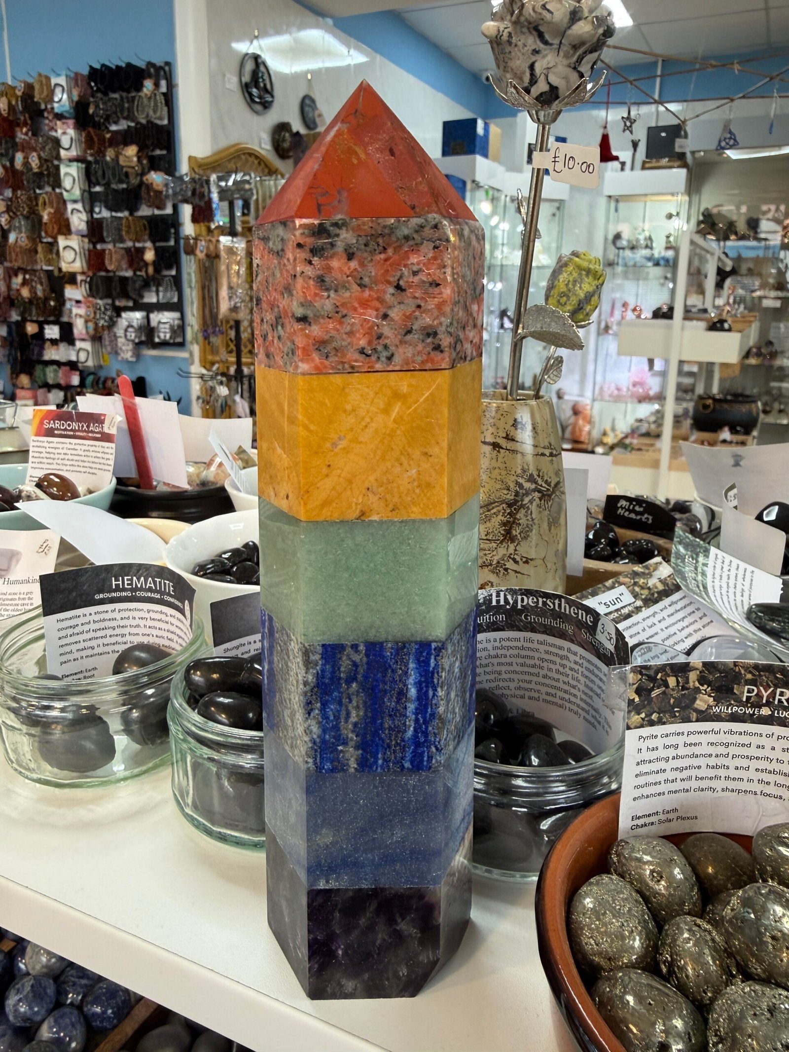 Large Chakra Crystal Tower