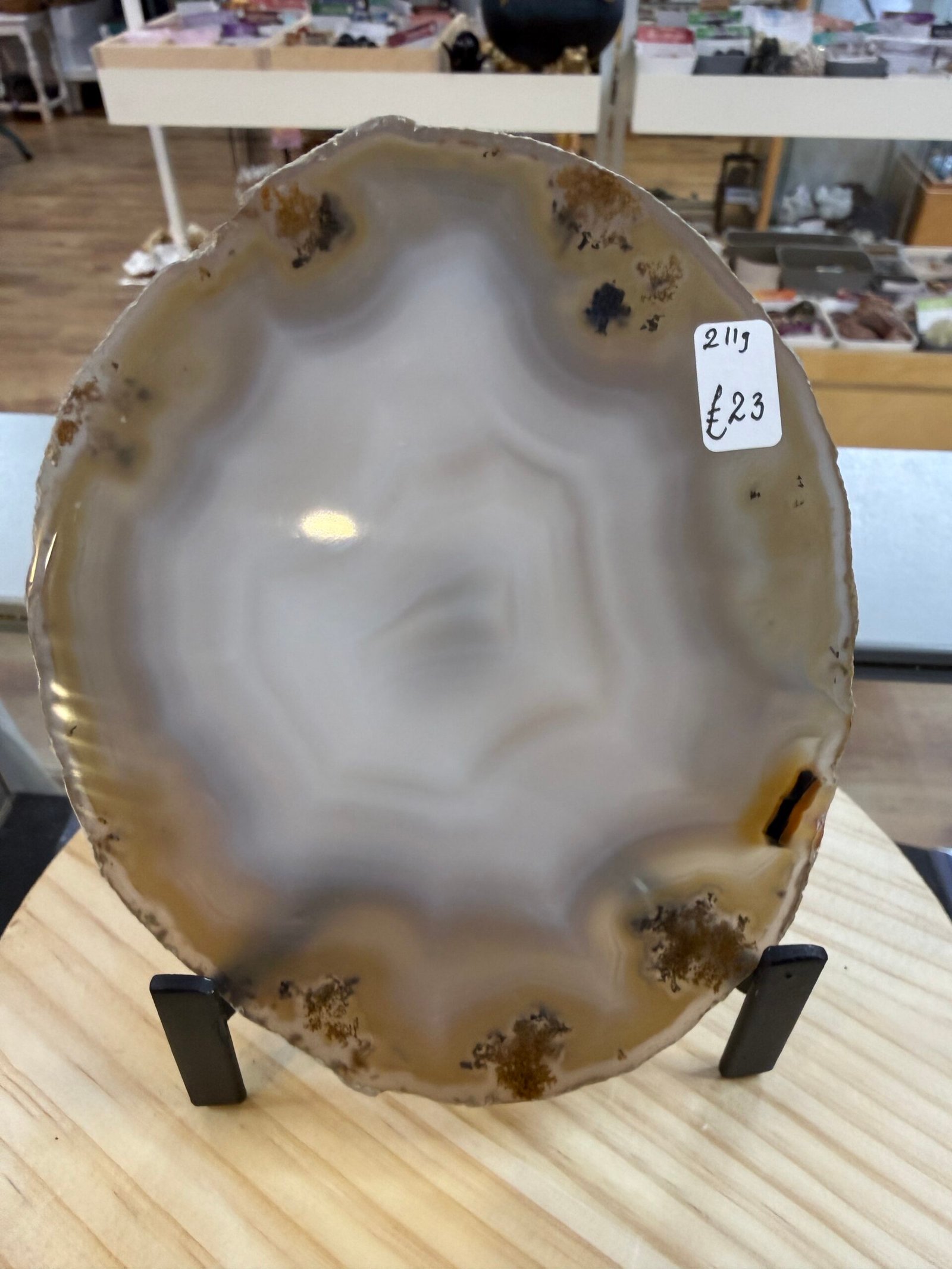 Brazilian Agate Slice with Stand