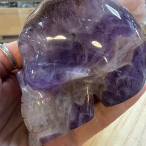 Amethyst with Agate Skull Carving