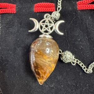 Tiger Eye Triple Moon Pendulum